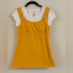 MKM Designs Buttercup Layered Short Sleeve Top Size M